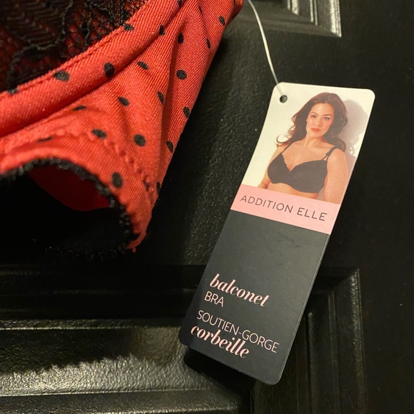 Additionelle NWT balconette bra 42D red/pink polka dot - Picture 4 of 9